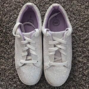 Wonder Nation Sparkly White Kids Shoes Size 5
